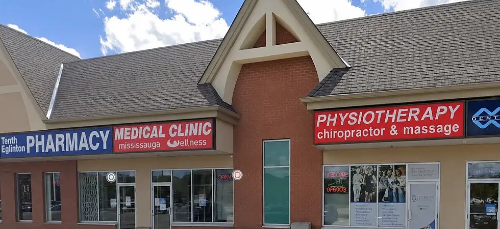 Mississauga Wellness at 5030 Tenth Line West — the medical clinic next to Tenth Eglinton Pharmacy